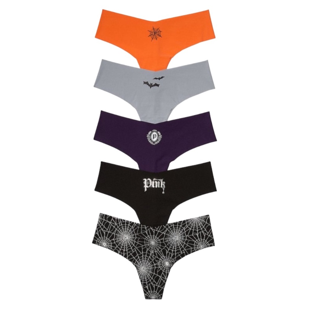 NWT PINK Halloween No Show Thongs Set